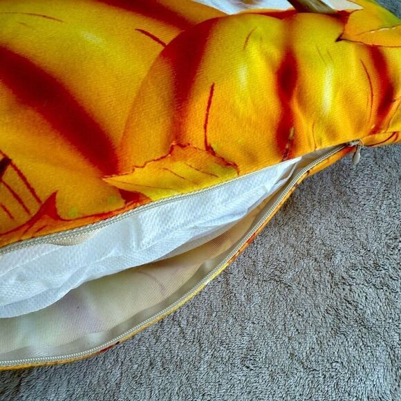 NWOT Fall Square “King Charles Cavalier with Pumpkins” graphic Throw Pillow Cove - Picture 2 of 4